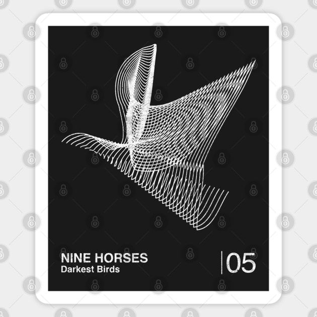 Nine Horses / Minimalist Graphic Artwork Design Magnet by saudade